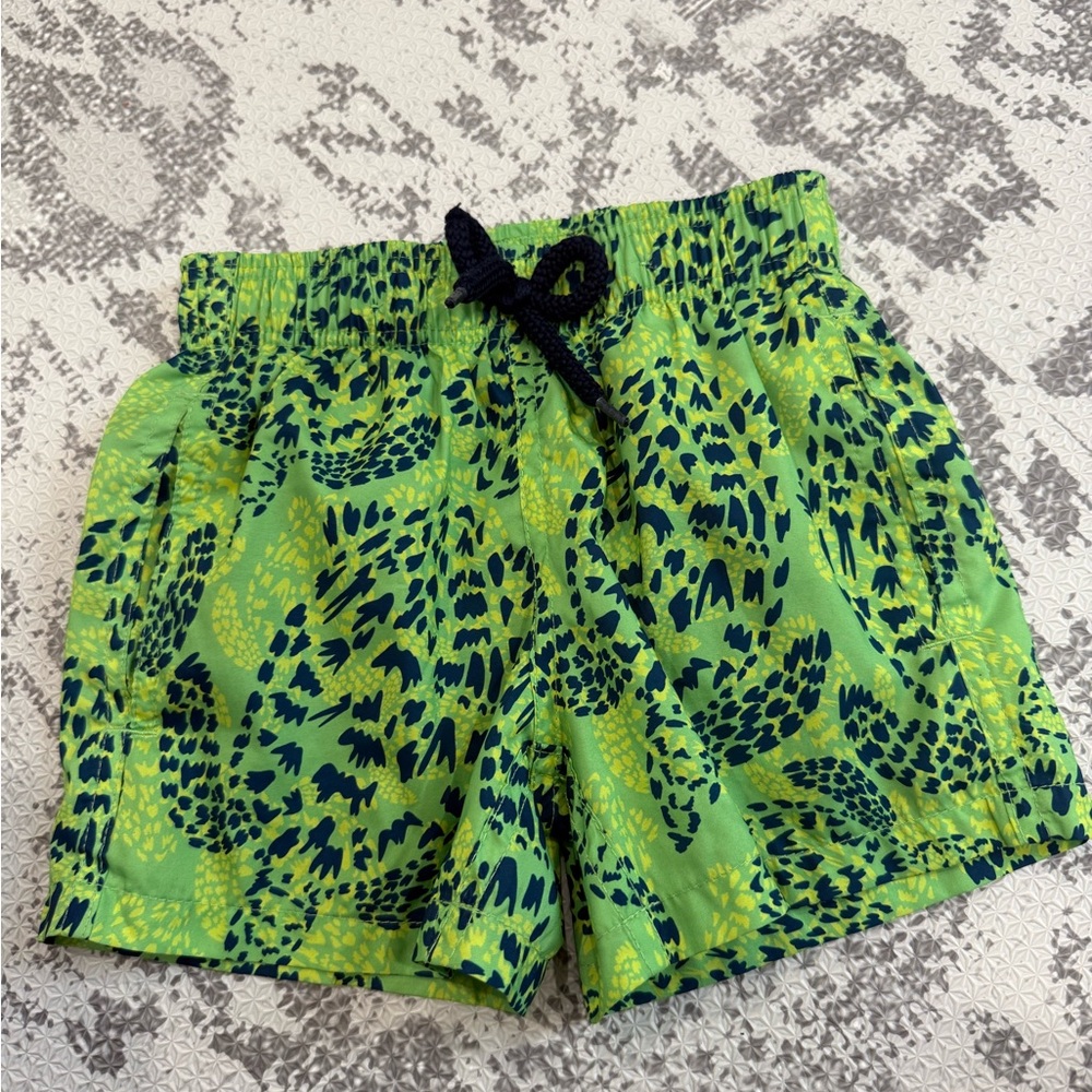 Vilebrequin Green and Navy Kids Swim Trunks 2T
